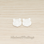 PD.1607 // Tiger Face Brushed Pendant, 2 Pc