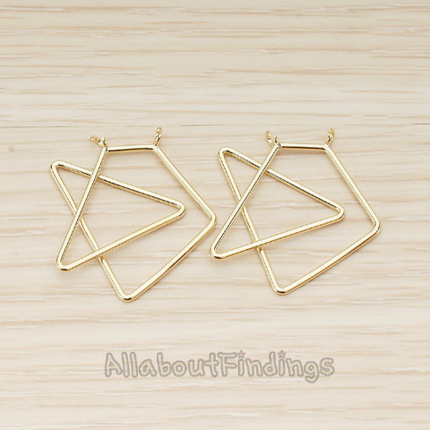 PD.1618 // Polygon With Triangle Connector Pendant, 2 Pc
