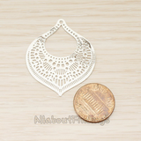 PD.1662 // Filigree Antique Oriental Teardrop Pendant, 2Pc