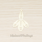 PD.1664 // Filigree Petal Dotted Pattern Pendant, 2 Pc