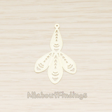 PD.1664 // Filigree Petal Dotted Pattern Pendant, 2 Pc