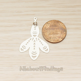 PD.1664 // Filigree Petal Dotted Pattern Pendant, 2 Pc