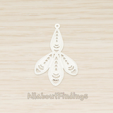 PD.1664 // Filigree Petal Dotted Pattern Pendant, 2 Pc