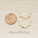 PD.1666 // 3D Antler Double Loop Pendant, 2 Pc