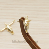 PD.1668 // 3D Bull Head Bone Pendant, 2 Pc