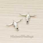 PD.1668 // 3D Bull Head Bone Pendant, 2 Pc