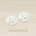 PD.1672 // Hand Drawing Star Unicorn Medal Pendant, 2 Pc