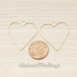 PD.1678 // Simple Heart Link Pendant, 2 Pc