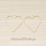 PD.1678 // Simple Heart Link Pendant, 2 Pc