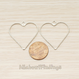 PD.1678 // Simple Heart Link Pendant, 2 Pc