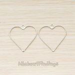 PD.1678 // Simple Heart Link Pendant, 2 Pc