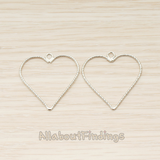 PD.1678 // Simple Heart Link Pendant, 2 Pc