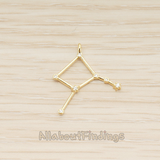 PD.1681 // Zodiac Constellations Line Cubic Zirconia Setting Pendant, 1 Pc