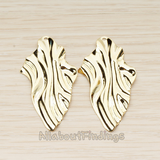 PD.1683 // Crumpled Waved Unique Diamond Shape Pendant, 2 Pc