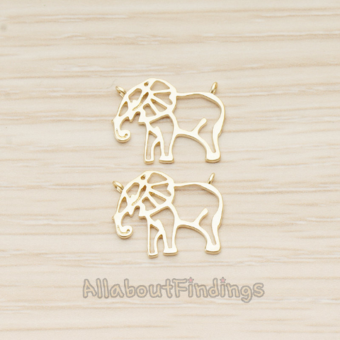 PD.1684 // Elephant Link Animal Pendant, 2 Pc