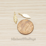 PD.1687 // Feather Like Leaf Plated Pendant, 2 Pc