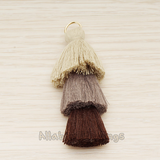 PD.1689 // Large Cotton Triple Layer Tassel Pendant, 1 Pc