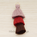 PD.1689 // Large Cotton Triple Layer Tassel Pendant, 1 Pc