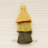 PD.1689 // Large Cotton Triple Layer Tassel Pendant, 1 Pc