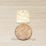 PD.1690 // Uneven Rugged Surface Square Pendant, 2 Pc