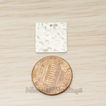 PD.1690 // Uneven Rugged Surface Square Pendant, 2 Pc