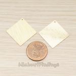 PD.1691 // Sanded Brushed Thin Flat Simple Square Pendant, 2 Pc