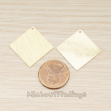 PD.1691 // Sanded Brushed Thin Flat Simple Square Pendant, 2 Pc