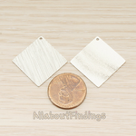 PD.1691 // Sanded Brushed Thin Flat Simple Square Pendant, 2 Pc