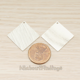 PD.1691 // Sanded Brushed Thin Flat Simple Square Pendant, 2 Pc