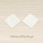 PD.1691 // Sanded Brushed Thin Flat Simple Square Pendant, 2 Pc