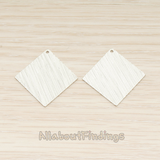 PD.1691 // Sanded Brushed Thin Flat Simple Square Pendant, 2 Pc