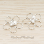 PD.1695 // Pearl Flower Link Pendant, 2 Pc