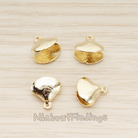 PD.1698 // Adjustable Folder Seashell Pendant, 2 Pc