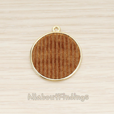 PD.1722 // Velvet Stripe in Round Frame Pendant, 2 Pc