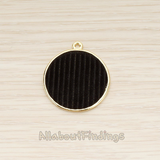 PD.1722 // Velvet Stripe in Round Frame Pendant, 2 Pc