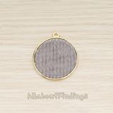 PD.1722 // Velvet Stripe in Round Frame Pendant, 2 Pc