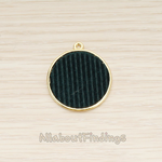 PD.1722 // Velvet Stripe in Round Frame Pendant, 2 Pc