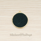 PD.1722 // Velvet Stripe in Round Frame Pendant, 2 Pc