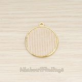 PD.1722 // Velvet Stripe in Round Frame Pendant, 2 Pc