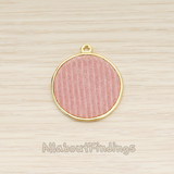 PD.1722 // Velvet Stripe in Round Frame Pendant, 2 Pc