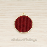 PD.1722 // Velvet Stripe in Round Frame Pendant, 2 Pc