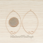 PD.1721 // Rope Textured Circle in Oval Link Pendant, 2 Pc