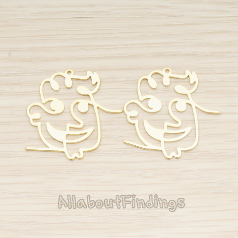 PD.1728 // Animated Face Drawing Pendant, 2Pc