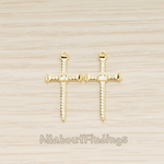 PD.1739 // Cubic Long Cross Pendant, 1Pc