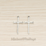 PD.1739 // Cubic Long Cross Pendant, 1Pc