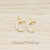 PD.1745 // Cubic Crescent Moon Pendant, 1Pc