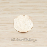 PD.1758 // Thin Curved Circle Textured Coin Disc Pendant, 2Pc