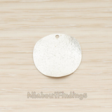 PD.1758 // Thin Curved Circle Textured Coin Disc Pendant, 2Pc