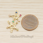 PD.1766 // Chakra Colorful Cubic Unique Star Pendant, 2Pc