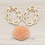 PD.195 // Lace Antique Oval Pendant, 2 Pc